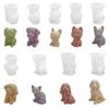 Plaster Epoxy Resin Mold Safe Candle Making Mold Silicone Dog Mold Food-Grade For Gift Crafts Anniversaries Home Decor