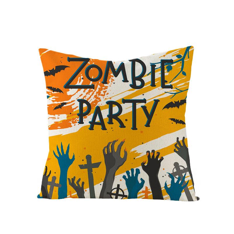 Halloween Anime Kürbis Geist Digitaldruck Kurzer Plüsch Kissenbezüge für Auto Sofa Büro Kissenbezug Heimtextilien