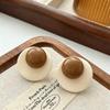 Hong Kong Retro Color Block Resin Stud Earrings - Niche High-End Fashion for Women