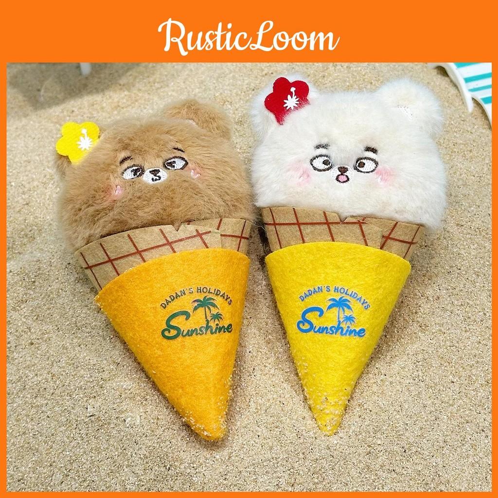 Bear Ice Bold Cream Plush Keyring Toys Cute Design Children Teens Gift Doll