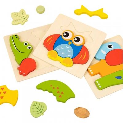 Puzzle din lemn pentru copii Tooky Toys (Pachet de 3)