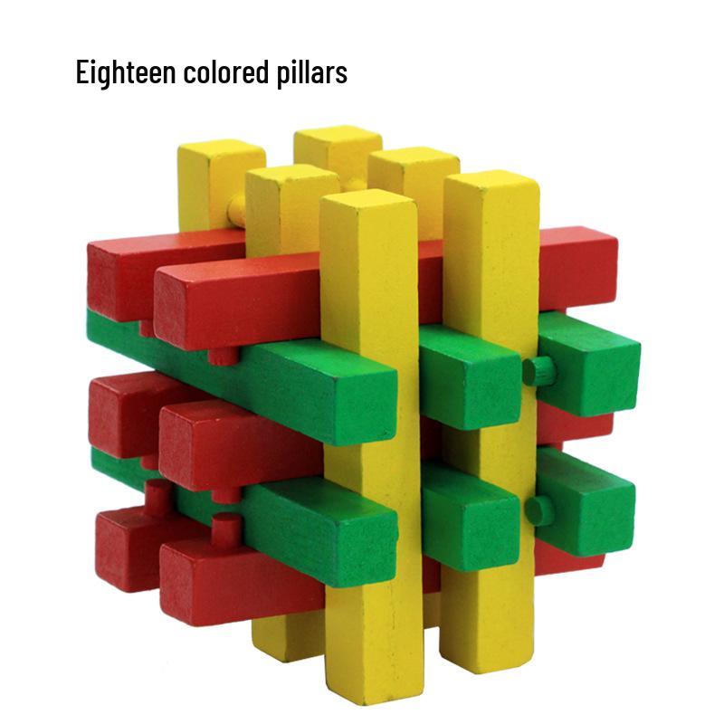 100-Piece Kongming Lock Wooden Puzzle Set for Kids and Adults