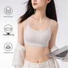 Girls' Seamless Anti-exposure Camisole Bra with Thin Straps and Fixed Cups