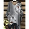 Vintage Floral Print Irregular Fashionable Short Sleeve T-Shirt for Women Women's Clothing Loose and Casual Oversized Top