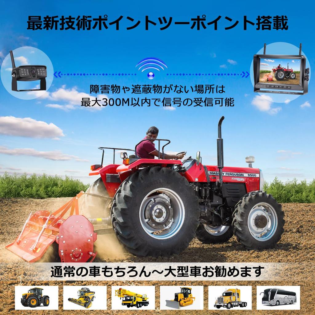 MJXD Rückfahrkamera und Monitor LKW Kabellos HD 1080P DVR DIY Nachtbild IP68 Set, Zubehör, Aufnahme, 12V-24V Kompatibel, Anleitung, Sicht,