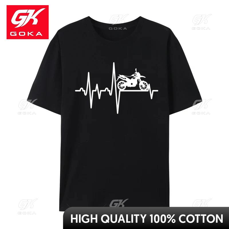 Heartbeat Motorcycle Travel Motorcycle Biker Motorbike Top TShirts Discount Fashionable Premium Man Tops Shirt TeeShirts L