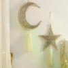 1/2pcs Ramadan Wooden Hanging Ornament Moon And Star Hollow Wall Decor With Tassel Eid Mubarak Muslim Decor Ramadan Kareem Gift