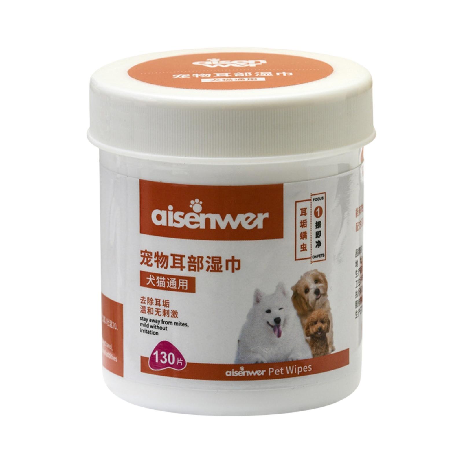 

Влажные салфетки для чистки ушей домашних животных 130 шт. 10 мл One Size