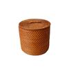 Scatola portaoggetti in rattan Scatole portaoggetti rotonde fatte a mano Stile giapponese Cesto per organizzare generi alimentari domestici Accessori per l'organizzazione