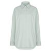 Women Spring Autumn Oversize 100% Cotton Long Sleeve Button Down Shirt, Loose Fit Mid-Length Casual Top