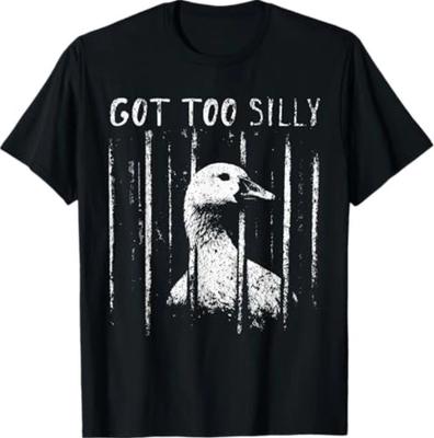 Příliš hloupá husa Meme Vtipná husa Vězeňská T-shirt