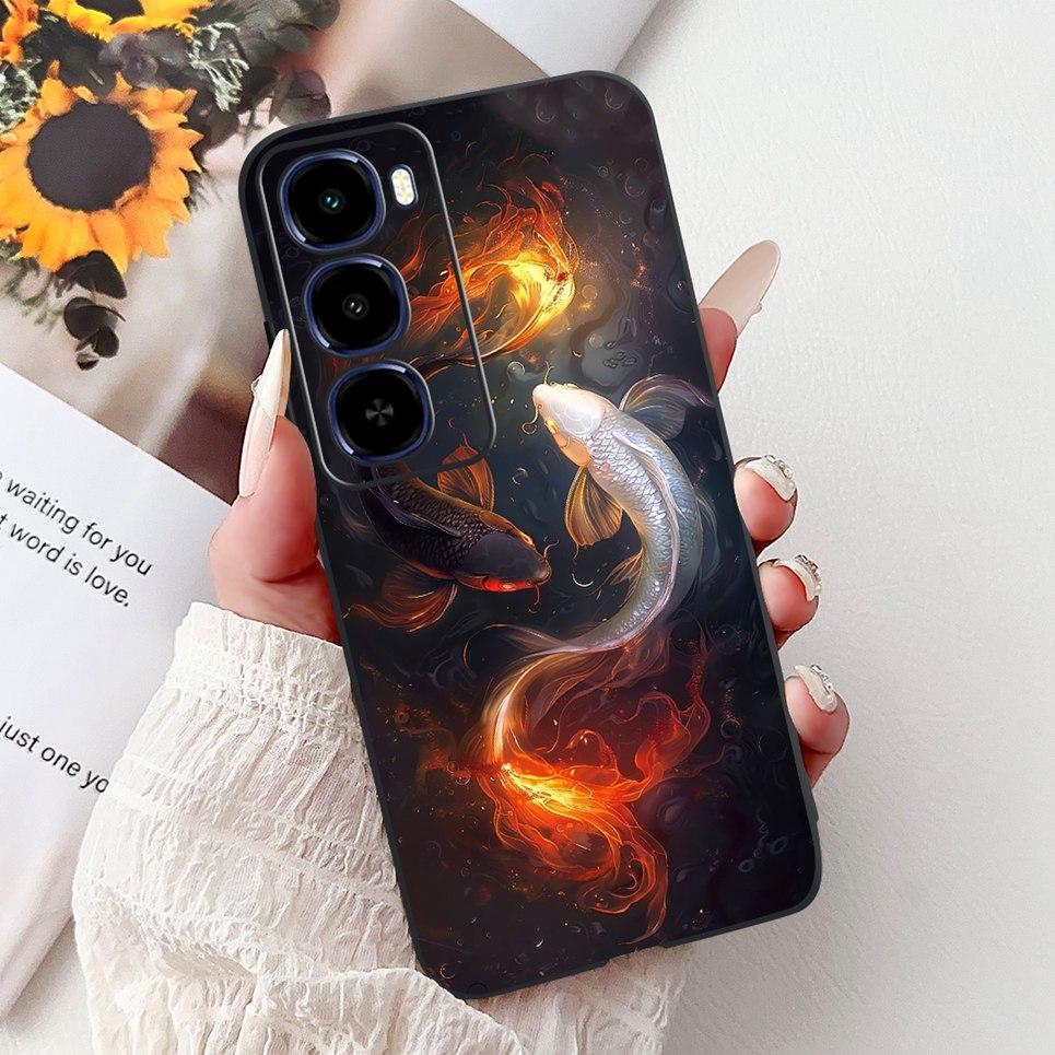Cool Dragon Lion Tiger Cartoon 2D Printed Pattern Casing For Itel City 100 City100 Case Soft Silicone Black Back Cover Landscape