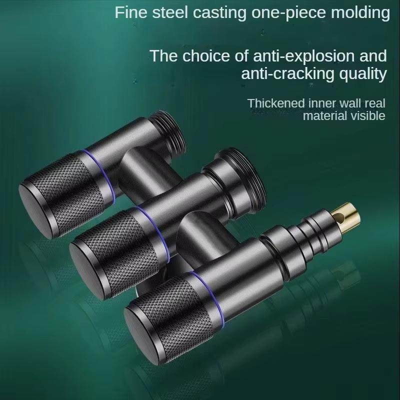 Stainless Steel 3-Way Water Valve Easy Adjust 1 Inlet 3 Outlets With Water-Stop Connector for Balcony Plant Watering