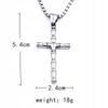 Necklace Silver Steel Chain Cross 324