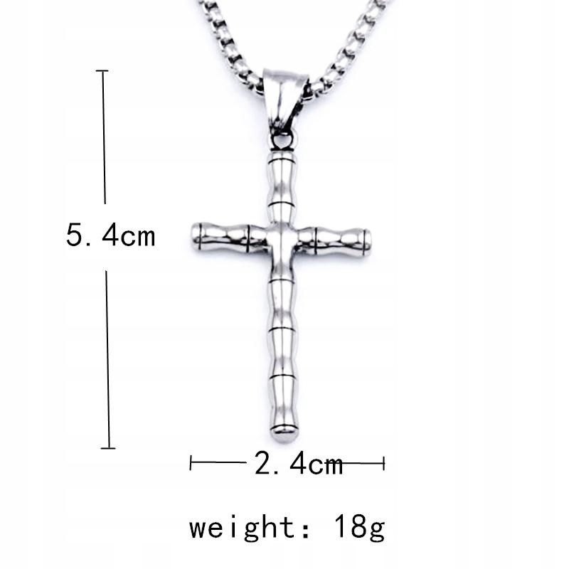 Necklace Silver Steel Chain Cross 324
