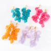 Pinkdudu Fashion 4 Color Acrylic Rose Petal Drop Earrings Romantic Charming Flower Dangle Earring for Women Jewelry PD1246