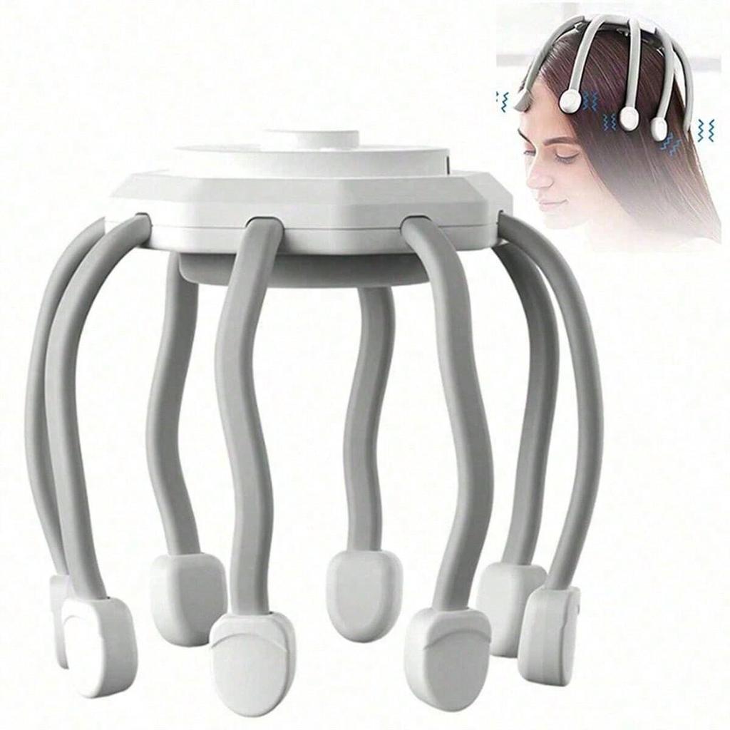 Masáž hlavy Masážér vlasové pokožky Drbátko na hlavu Dárek 8 Vibračních kontaktů 360 Stupňů 3 Režimy Drápky pro masáž pokožky hlavy Pro hluboký spánek