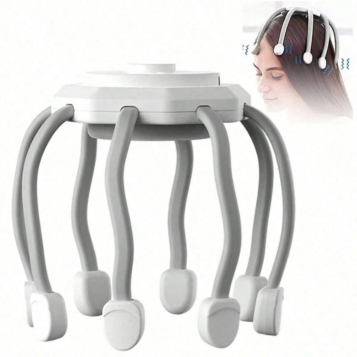 

Массажер для головы Массажер для кожи головы Чесалка для головы Подарок 8 Вибрационных контактов 360 градусов 3 Режима Массажные когти для кожи головы Для глубокого сна белый