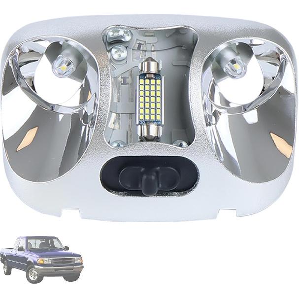 F37Z-13776-B LED Map Lamp Assembly with Cover Compatible with Ford Ranger 1993-2004 Cab Interior Overhead Dome Map Light Ceiling Reading Light Dome light