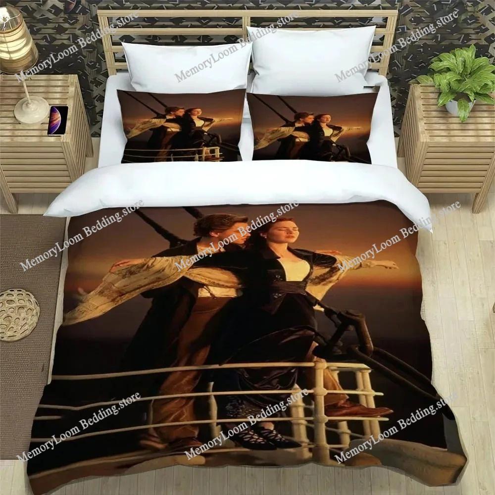 Movie Poster Cool Titanic Jack and Rose Bedding Set Single/Full/Queen Size 3D Print Duvet Cover Bedroom Decor Soft Set