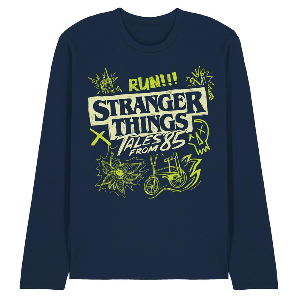 Stranger Things: Tales from Â´85 Unisex Adult Graffiti Glow Long-Sleeved T-Shirt