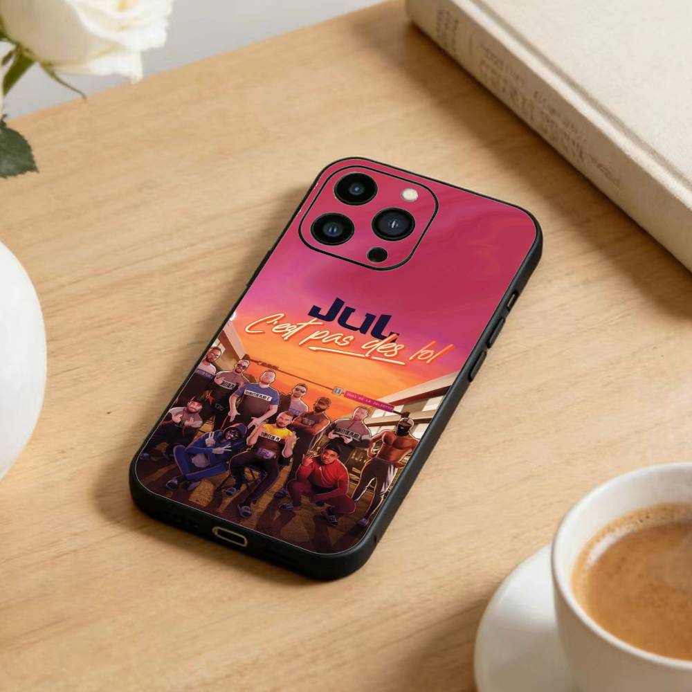 Rapper J-JuL C'est Pas Des Lol   Phone Case For iPhone17,16,15,14,13,12 Plus,Max Soft Silicone Black Cover