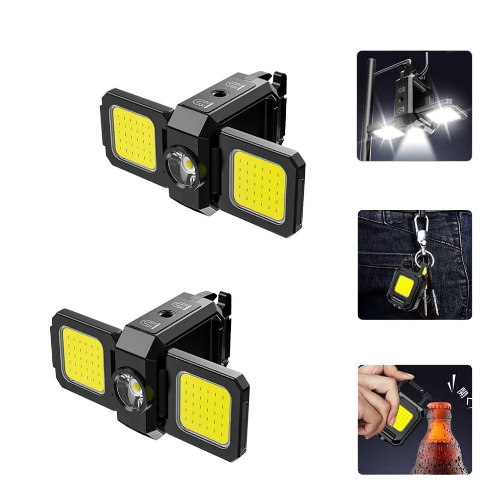 

COB Light, Compact LED Projector, USB Rechargeable, 1000 Lumens, Ultra Bright, 5 Light Modes, IPX4 Waterproof, Powerful Magnet, Bottle Opener, for