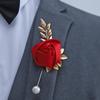 1pc High-end Faux Pearl & Rose Bud Boutonniere For Wedding Party Prom Decorations