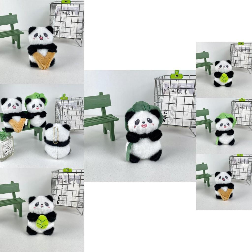 Adorable Plush Panda Keychain Cute Cartoon Animal Pendant Soft Toy With Pp Cotton Filling