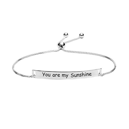 LeCalla S925 Bijoux en argent sterling You are my Sunshine Sliding Bolo Bracelet for Teen Women