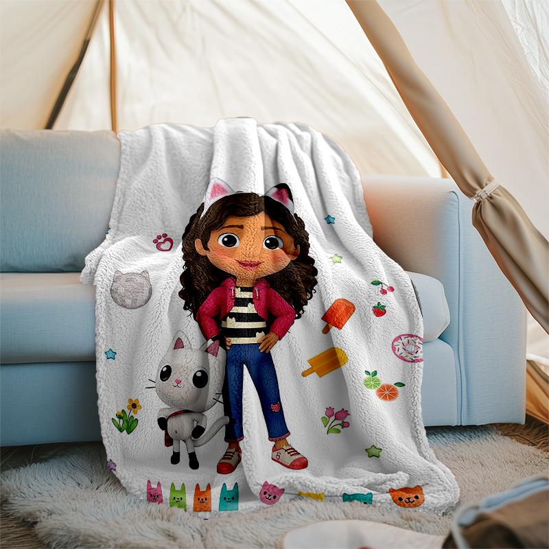 Gabby's Dollhouse Theme Printed Blanket - Perfect for Couch, Bed, Travel & Outdoor Use | Machine Washable, Cozy & Durable.