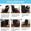 Soft Velvet Plush Stretch Computer Office Chair Cover with Armrest Cover Solid Color Removable Spandex Armchair Slipcover