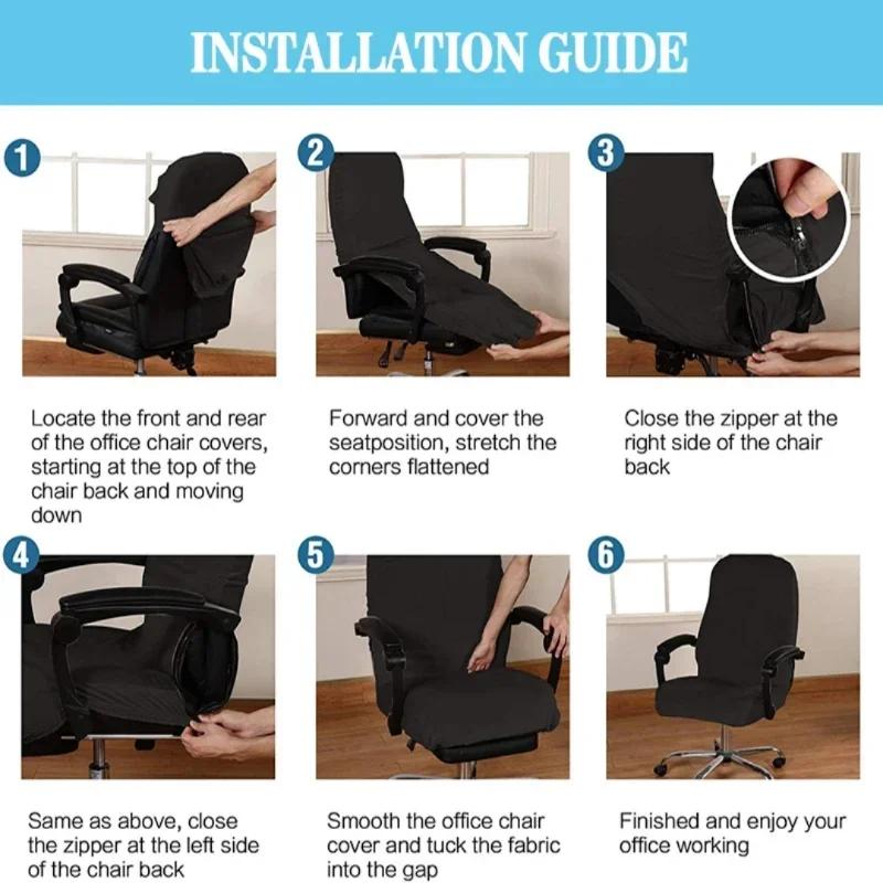Soft Velvet Plush Stretch Computer Office Chair Cover with Armrest Cover Solid Color Removable Spandex Armchair Slipcover