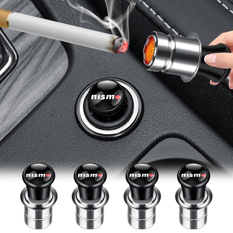 Car Logo Cigarette Lighter 12V ABS Stainless Material For Nissan Nismo Qashqai Teana X Trail T32 T31 Tiida Juke Accessories