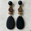 Vintage Black Series Stud Earrings 925 Silver Needle Minimalist High-End Personality Accessories for Women