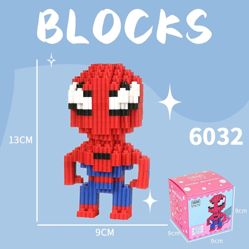 Bloques de Construcción de Diamantes Marvel Spider-Man Iron Man Set de Mini Figuras Juguete Educativo STEM para Niños Regalo para Niños