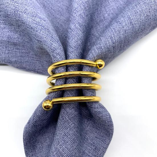 Klasické kroužky na ubrousky bez otřepů Hladké pokovení Slitina Pružina Korálek Držák na ubrousky Zlatý Stříbrný