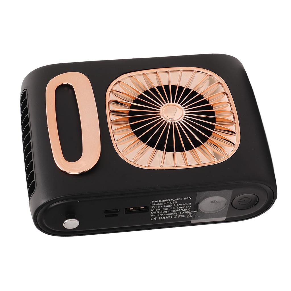 Waist Fan Low Noise Fast Cooling Portable Hanging Neck Fan Power Bank for Outdoor Worker Delivery