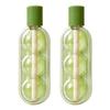 2Pcs 2-in-1 Silicone Popsicle Mold with Straw Quick Freezing Triple Balls Ice Ball Maker BPA-Free Summer Cool Water Drinks Bottle Ice Tray for Yogurt
