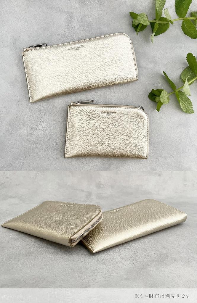 de Long Wallet Wallet Gold Wallet Long Wallet Money Luck Italian Cowhide Leather Genuine Leather Plain Stylish Thin Thin Wallet Slim Golden Champagne