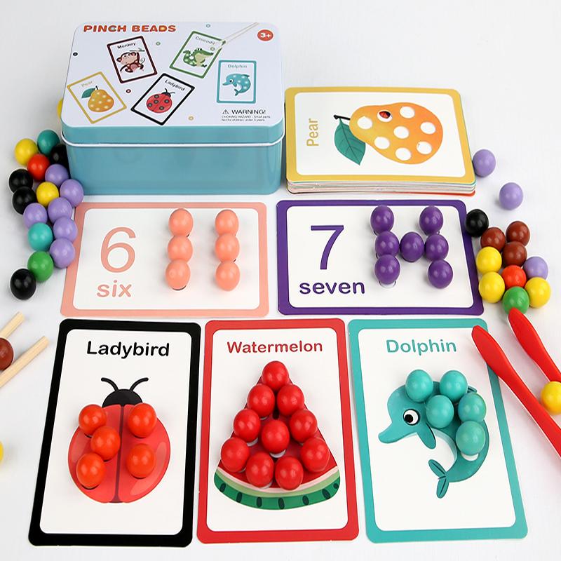 Wooden Number Matching Puzzle Toys Montessori Early Education Digital Pattern Thicken Blocks Game for Baby Festival Gift Toy
