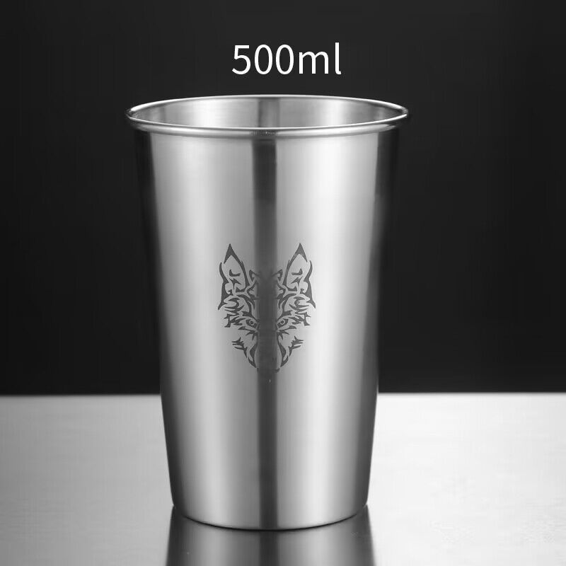 Stainless Steel Beer Wine Cup Portable Silver Beer Tumbler Cocktail Juice Milk Cup Metal Drinking Mug For Bar Outdoor Drinkware