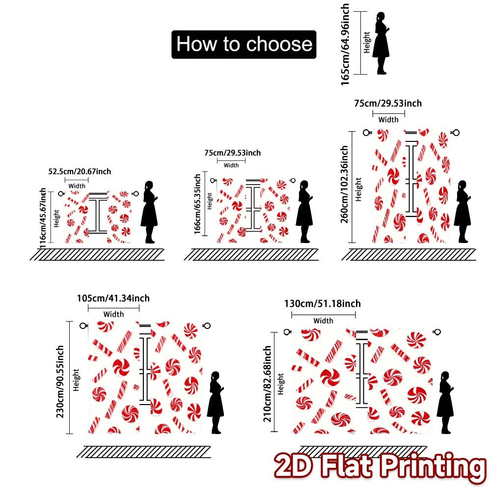 2pcs,Curtains Candy Cane Swirl Lollipop Stars (3) Contemporary Modern Curtains Versatile 100% Polyester Curtains Decorations