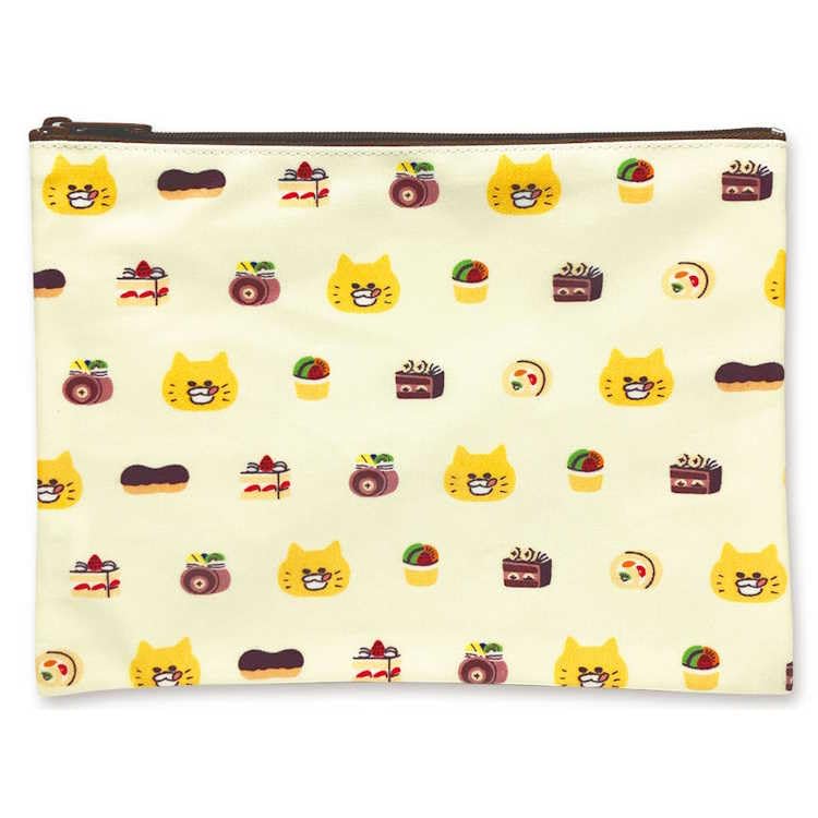 Toshin Pack Noraneko Gundan Cake Flat Cosmetic Pencil 605215 Pouch, Case, Case, Case,