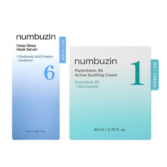 NUMBUZIN No.6 Deep Sleep Mask Serum+No.1 B5 Soothing Cream | Overnight Repair Set