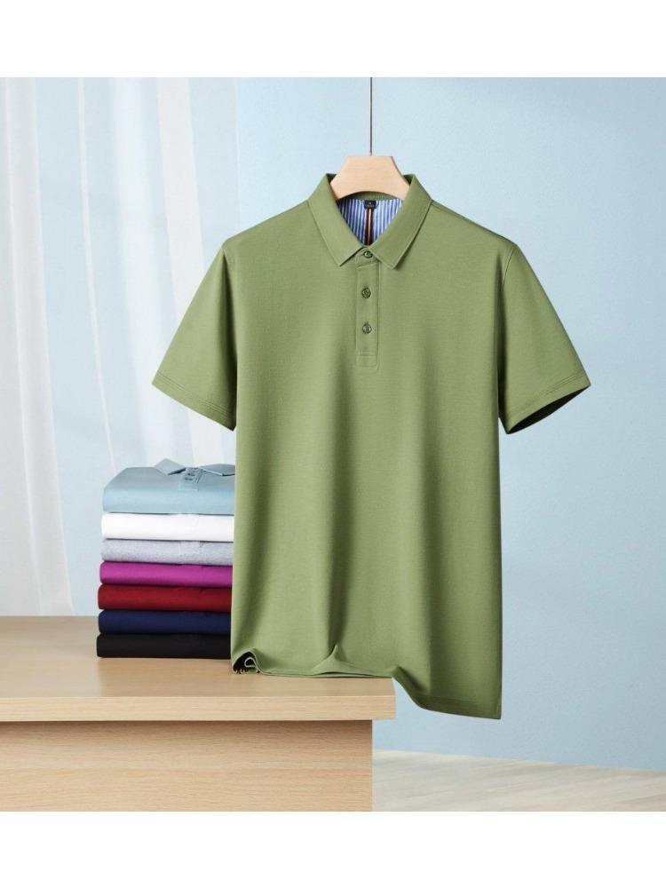 Solid Color T-Shirt Summer Women's and Men's Lapel Short Sleeve YG-258/256