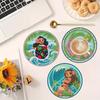 8 pieces/set Disney Moana Series Diamond Painted Coasters DIY Diamond Art Coasters 5D Full Diamond Diamond Coasters Acrylic Round Cups