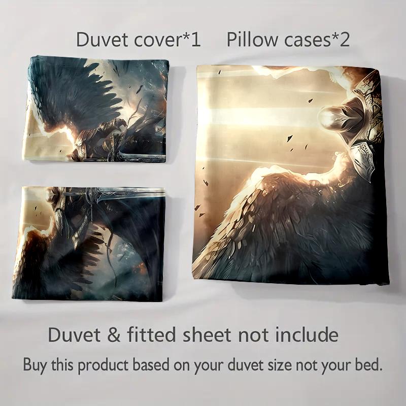 Winged Armored Warrior. Bedding Duvet Cover Sets Duvet Covers Pillowcases Gifts (1 * Duvet Cover 2 * Pillowcases, Without Duvet Insert)