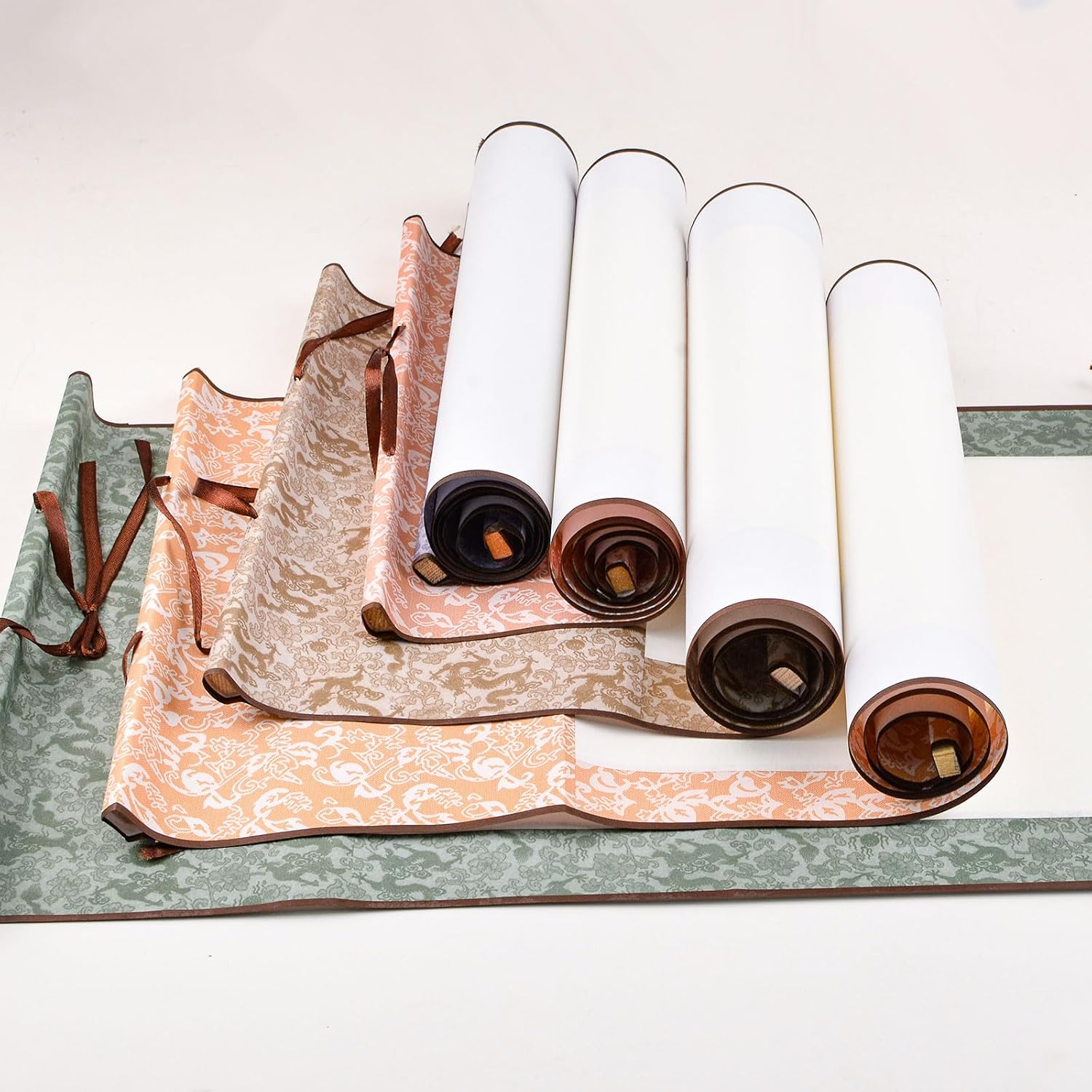 WANDIC Blank Hanging Scroll, 6 Blank Chinese Paper Scroll Calligraphy Paper Banner Scrolls Blank Painting Scrolls for Painting Calligraphy Art