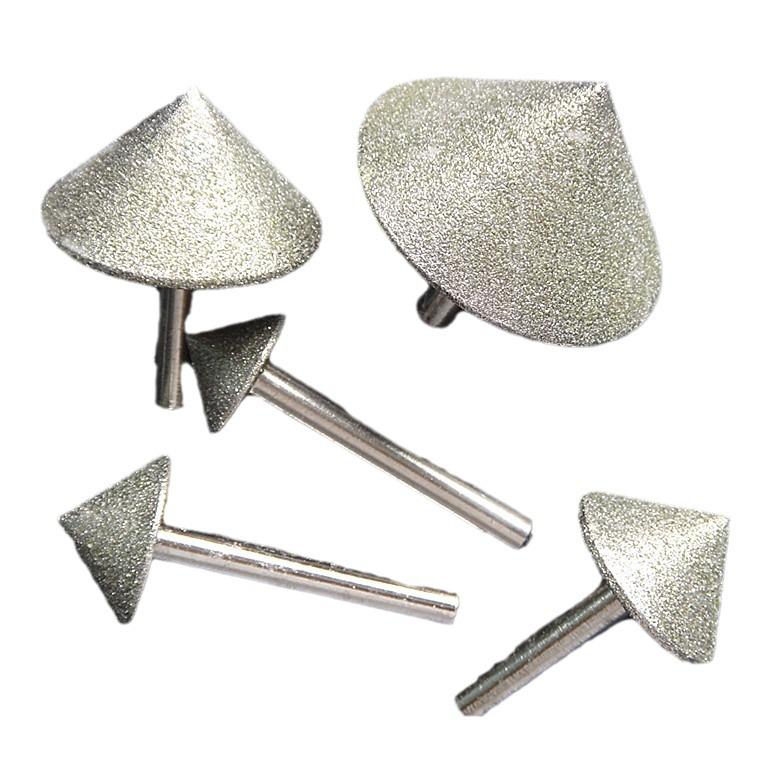 Testa di Smerigliatura Diamantata a Forma di Ombrello, Grana 60-120, Punta 6*90 Gradi, per Incisione e Smerigliatura della Pietra.